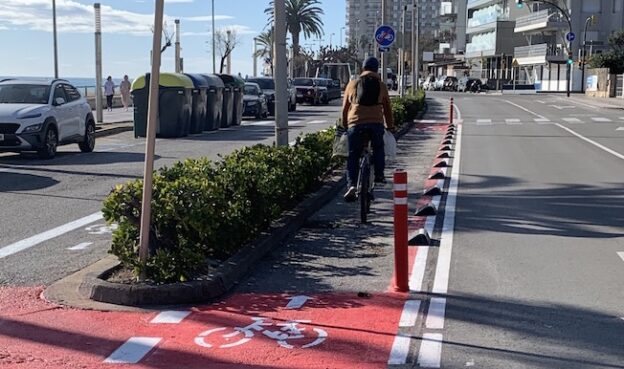 Foto: Blanesaldia. Imatge de les millores al carril bici del Passeig de S'Abanell.